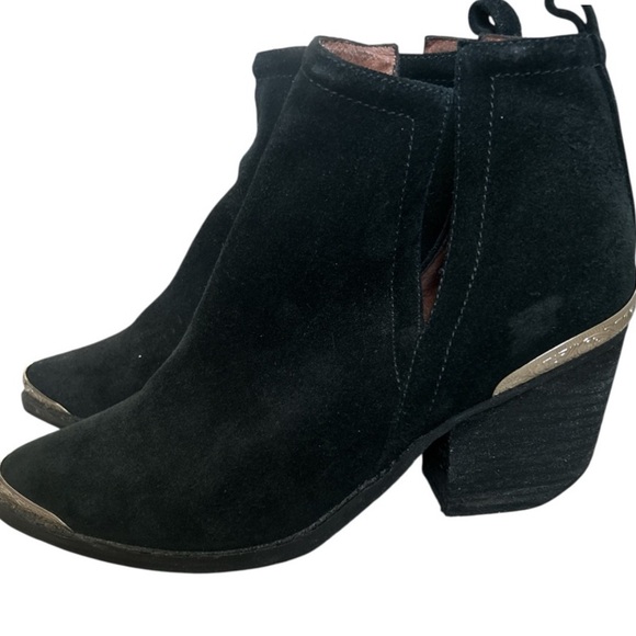 Jeffrey Campbell Black Suede Ankle Booties 7.5 - Picture 1 of 10